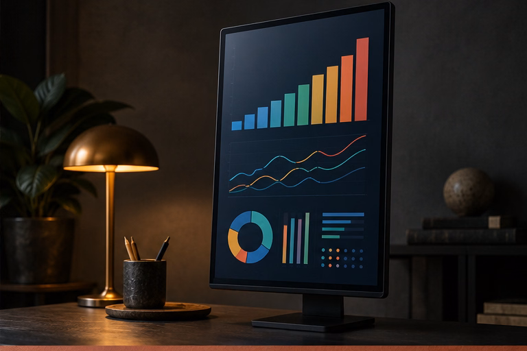 Portrait display in a website analytics workspace